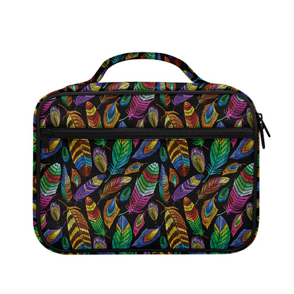 Bohemian Feather Pattern Print Briefcase Bible Bag