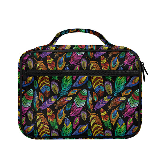 Bohemian Feather Pattern Print Briefcase Bible Bag