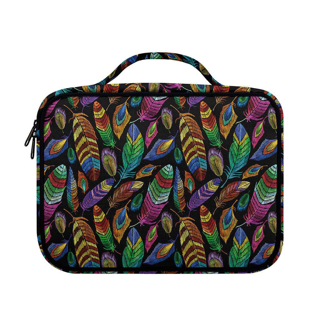 Bohemian Feather Pattern Print Briefcase Bible Bag