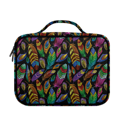 Bohemian Feather Pattern Print Briefcase Bible Bag