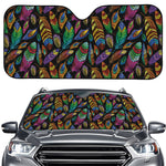 Bohemian Feather Pattern Print Car Windshield Sun Shade