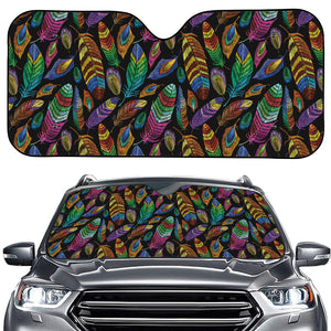 Bohemian Feather Pattern Print Car Windshield Sun Shade