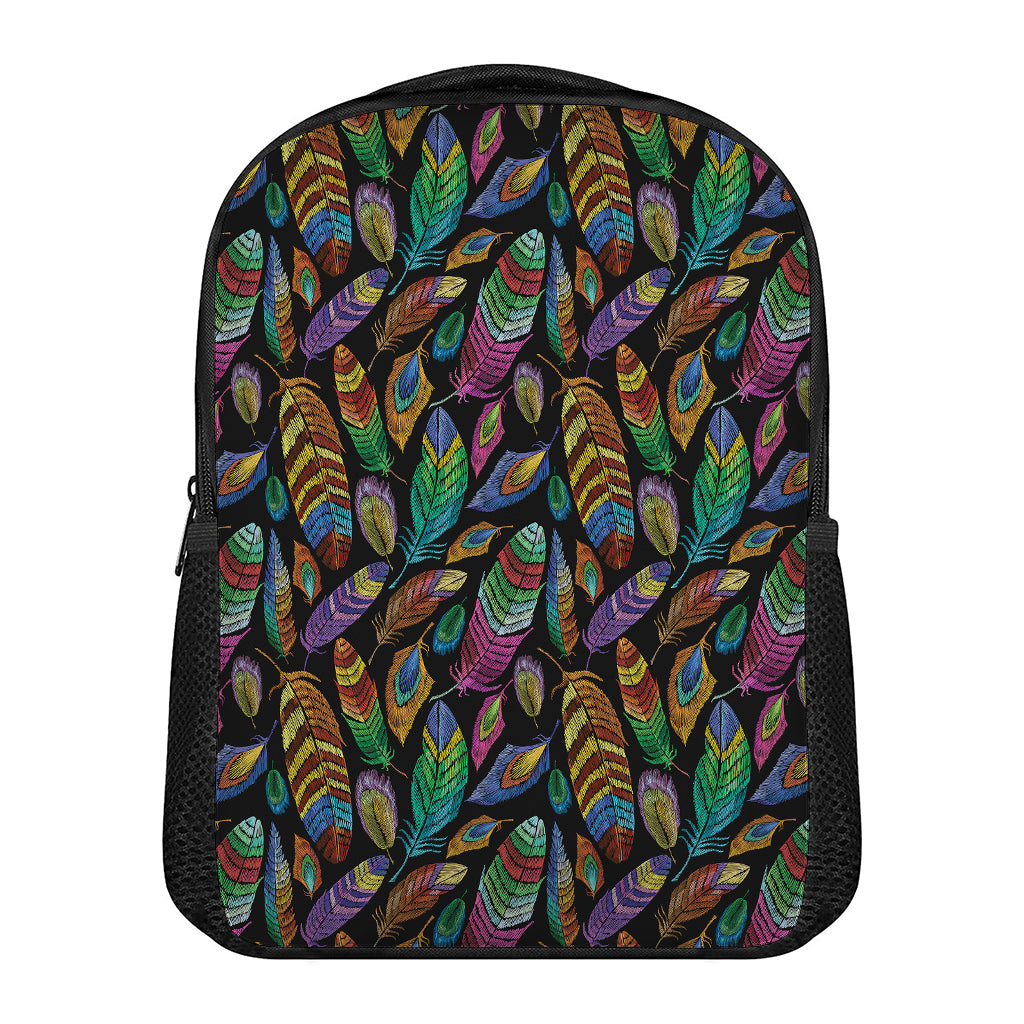 Bohemian Feather Pattern Print Casual Backpack