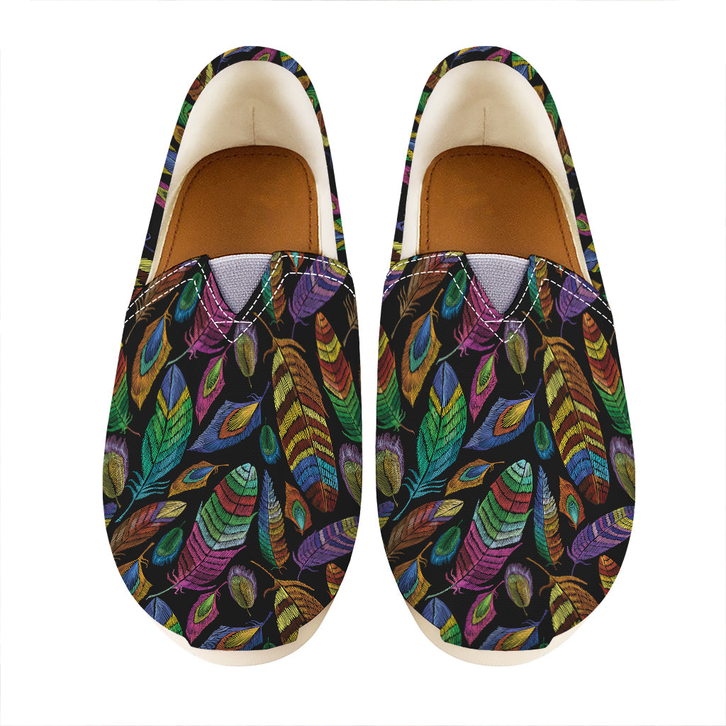 Bohemian Feather Pattern Print Casual Shoes