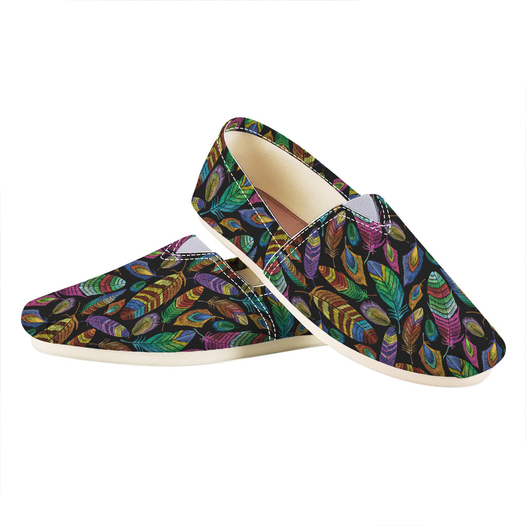 Bohemian Feather Pattern Print Casual Shoes