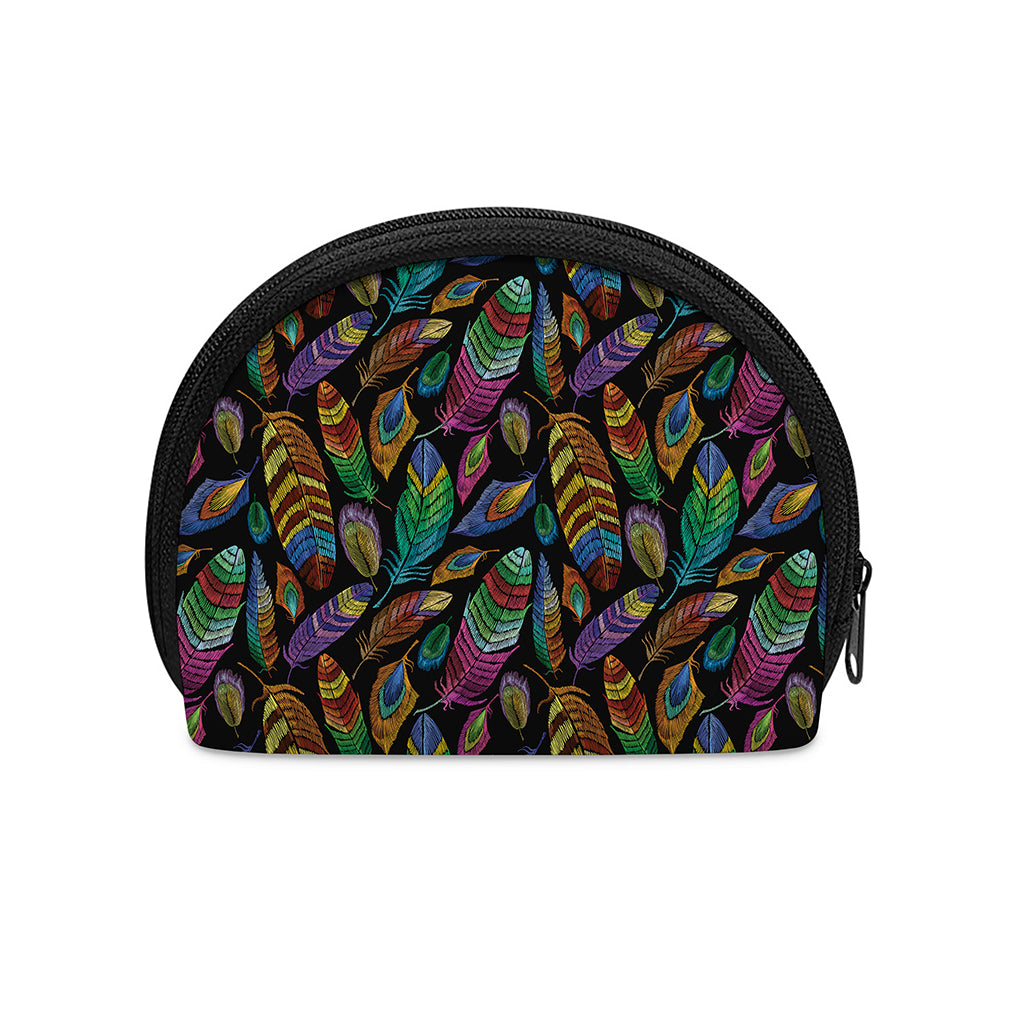 Bohemian Feather Pattern Print Coin Purse