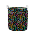Bohemian Feather Pattern Print Collapsible Laundry Basket