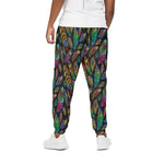 Bohemian Feather Pattern Print Cotton Pants