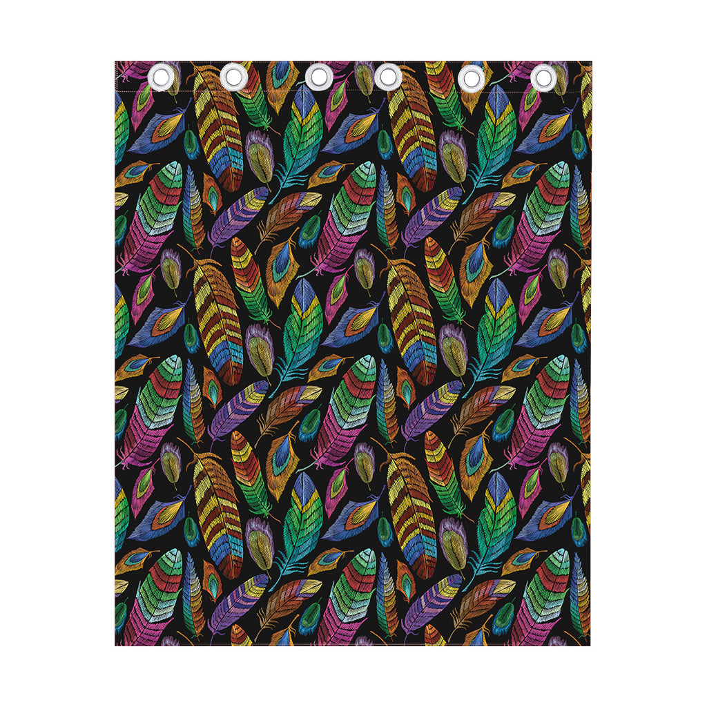 Bohemian Feather Pattern Print Curtain