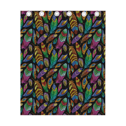 Bohemian Feather Pattern Print Curtain