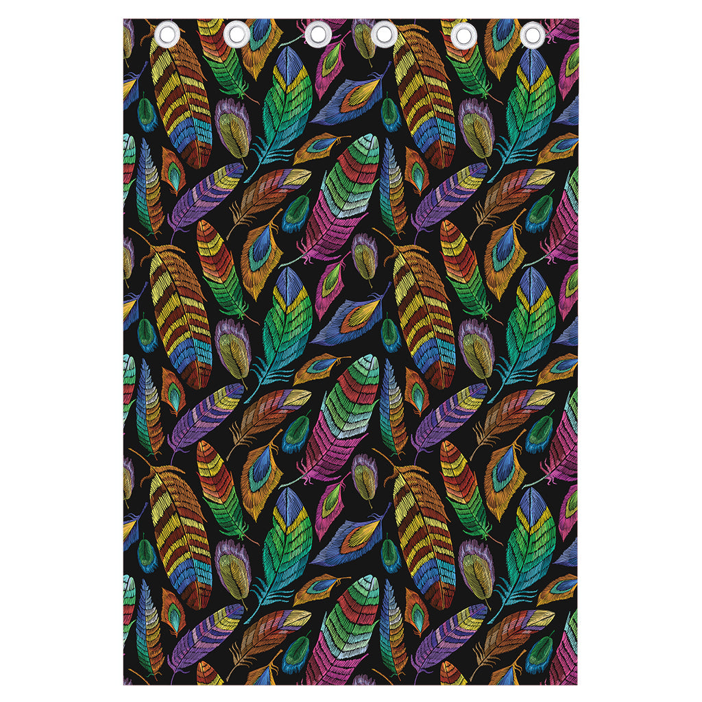 Bohemian Feather Pattern Print Curtain