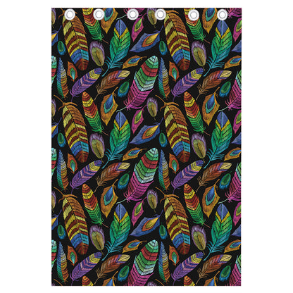 Bohemian Feather Pattern Print Curtain