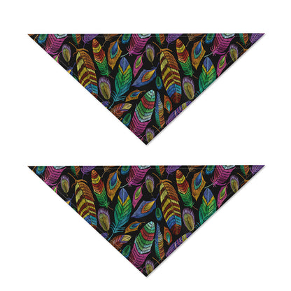 Bohemian Feather Pattern Print Dog Bandana