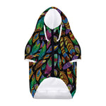 Bohemian Feather Pattern Print Dog Zip Up Hoodie