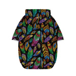 Bohemian Feather Pattern Print Dog Zip Up Hoodie