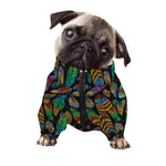 Bohemian Feather Pattern Print Dog Zip Up Jacket