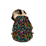 Bohemian Feather Pattern Print Dog Zip Up Jacket