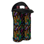 Bohemian Feather Pattern Print Double Neoprene Wine Tote
