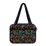 Bohemian Feather Pattern Print Double Strap Bible Bag