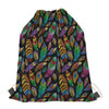 Bohemian Feather Pattern Print Drawstring Bag