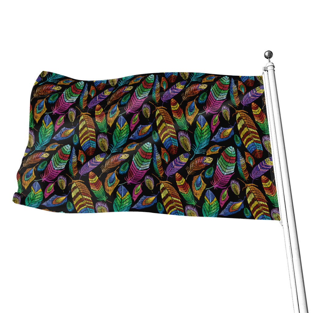 Bohemian Feather Pattern Print Flag