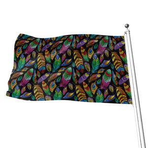 Bohemian Feather Pattern Print Flag