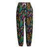 Bohemian Feather Pattern Print Fleece Lined Knit Pants