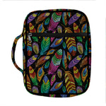 Bohemian Feather Pattern Print Front Pocket Bible Bag