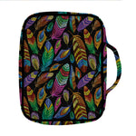 Bohemian Feather Pattern Print Front Pocket Bible Bag