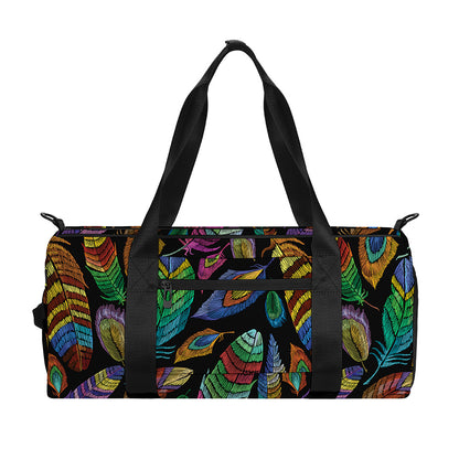 Bohemian Feather Pattern Print Gym Bag
