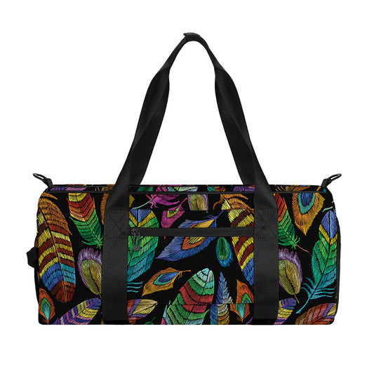 Bohemian Feather Pattern Print Gym Bag