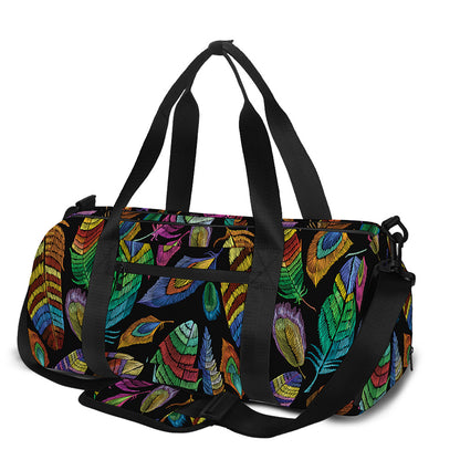Bohemian Feather Pattern Print Gym Bag
