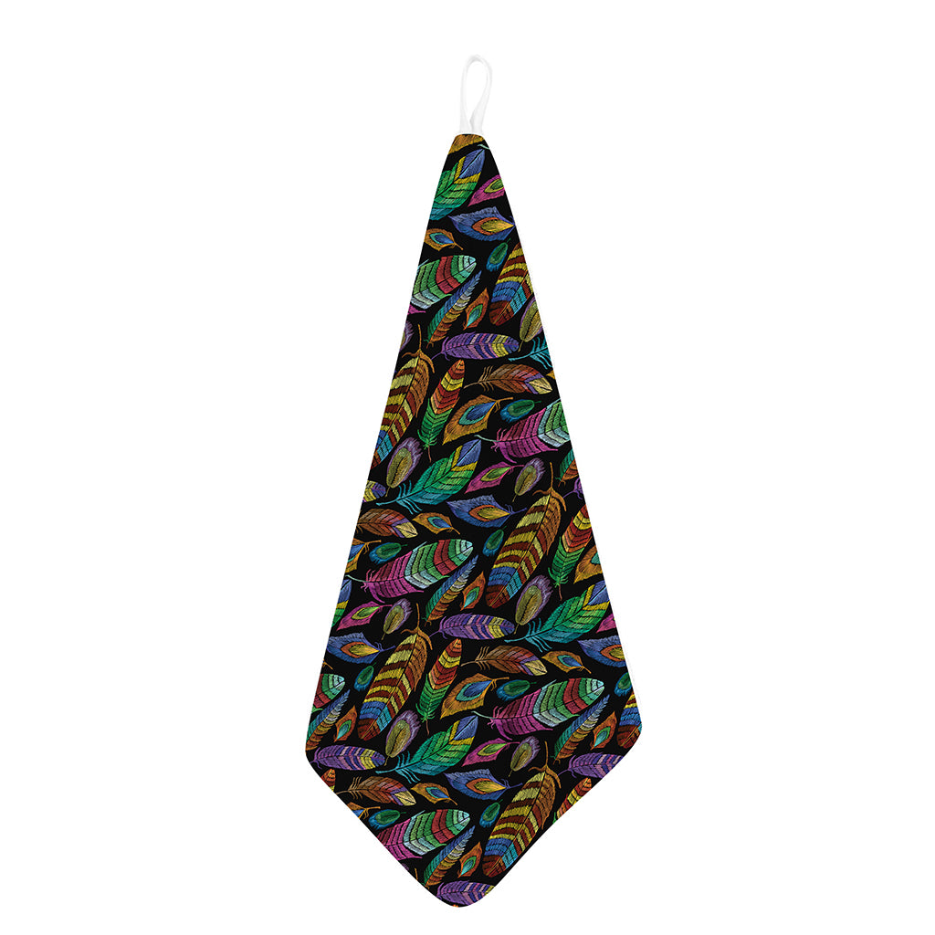Bohemian Feather Pattern Print Hand Towel