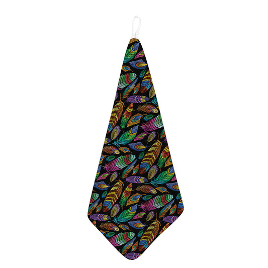 Bohemian Feather Pattern Print Hand Towel