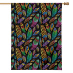 Bohemian Feather Pattern Print House Flag
