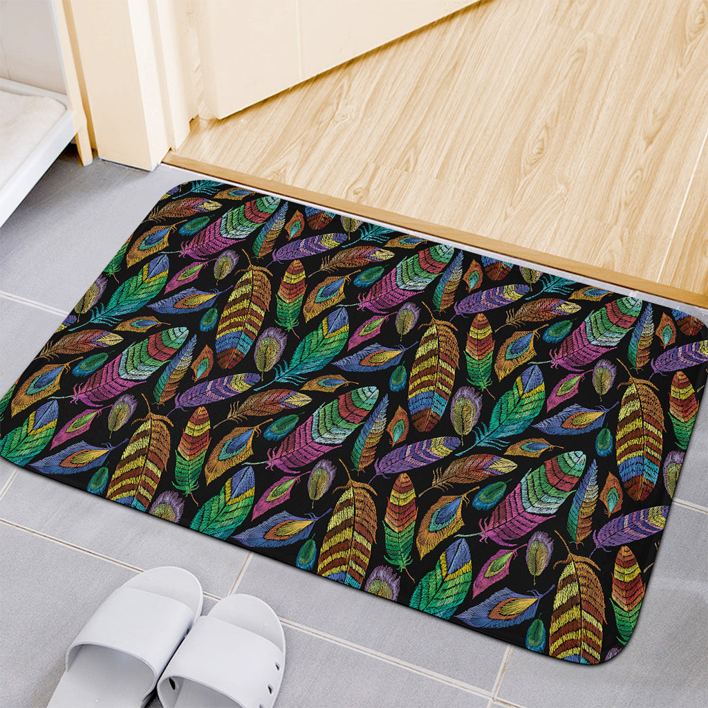 Bohemian Feather Pattern Print Indoor Door Mat