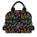 Bohemian Feather Pattern Print Insulated Lunch Bag