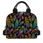 Bohemian Feather Pattern Print Insulated Lunch Bag