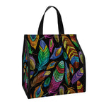 Bohemian Feather Pattern Print Insulated Lunch Tote