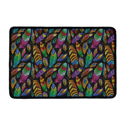 Bohemian Feather Pattern Print Kitchen Mat