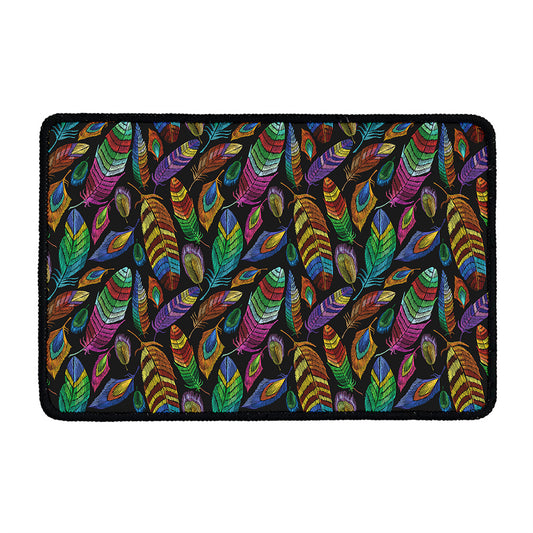 Bohemian Feather Pattern Print Kitchen Mat