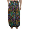 Bohemian Feather Pattern Print Lantern Pants