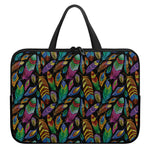 Bohemian Feather Pattern Print Laptop Sleeve With Handle