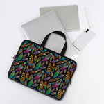 Bohemian Feather Pattern Print Laptop Sleeve With Handle