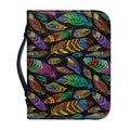 Bohemian Feather Pattern Print Leather Bible Cover