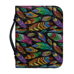 Bohemian Feather Pattern Print Leather Bible Cover