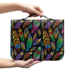 Bohemian Feather Pattern Print Leather Bible Cover