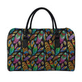Bohemian Feather Pattern Print Leather Duffel Bag