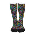 Bohemian Feather Pattern Print Long Socks