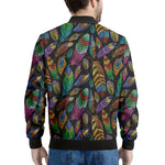 Bohemian Feather Pattern Print Men's Bomber Jacket